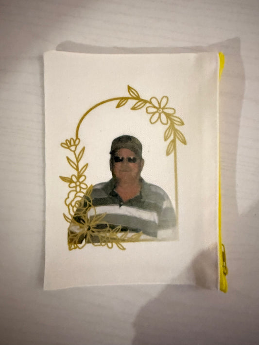 Mini canvas yellow zipper bag