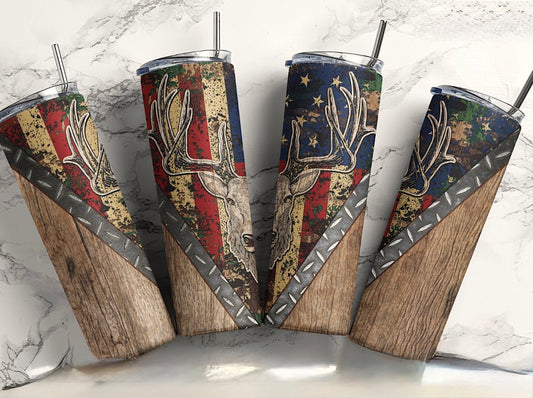 Deer Hunting USA Flag